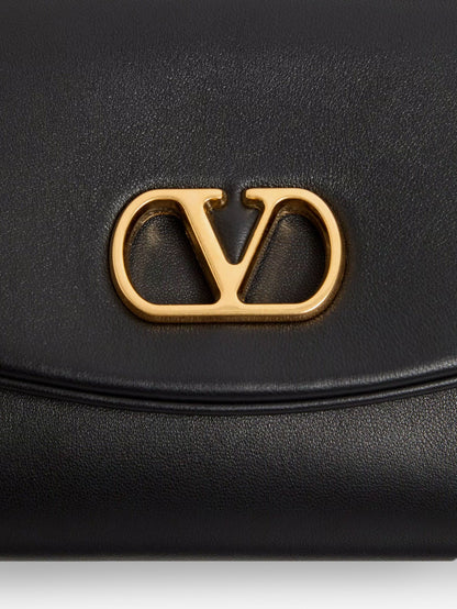 DeVain Leather Shoulder Bag with Metal VLogo Signature thumbnail