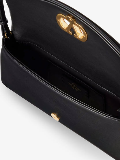DeVain Leather Shoulder Bag with Metal VLogo Signature thumbnail