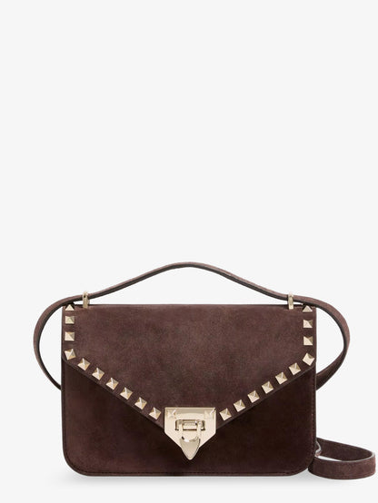 Borsa a tracolla Rockstud in suede thumbnail