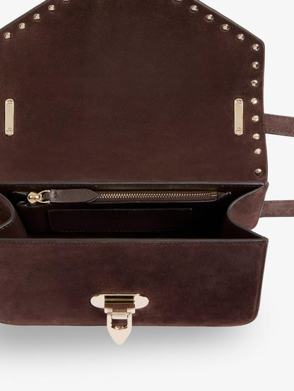 Borsa a tracolla Rockstud in suede thumbnail