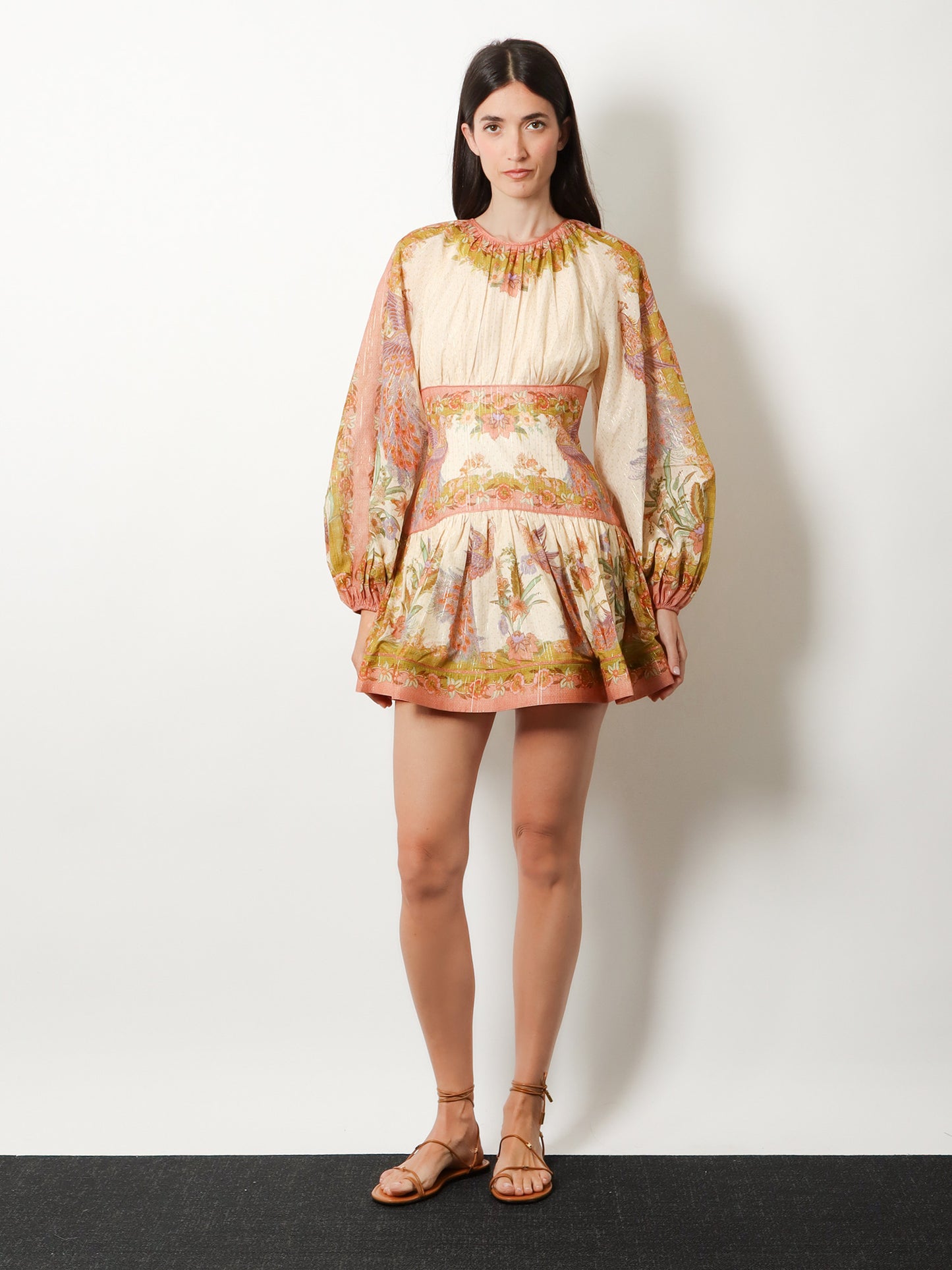 Indra cotton and silk mini dress