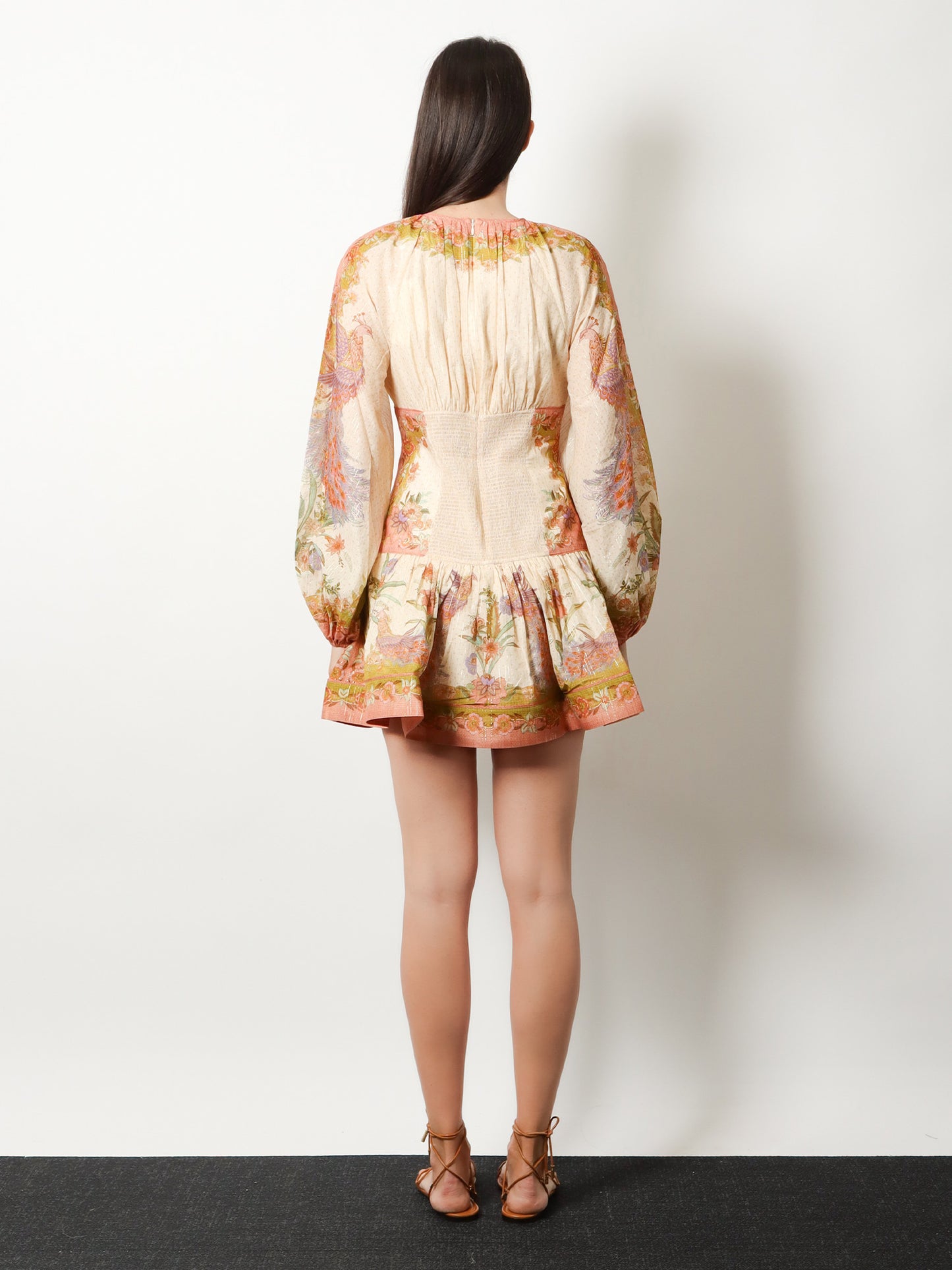 Indra cotton and silk mini dress